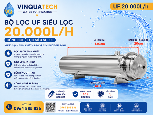 Bộ Lọc UF Siêu Lọc 20000L/giờ