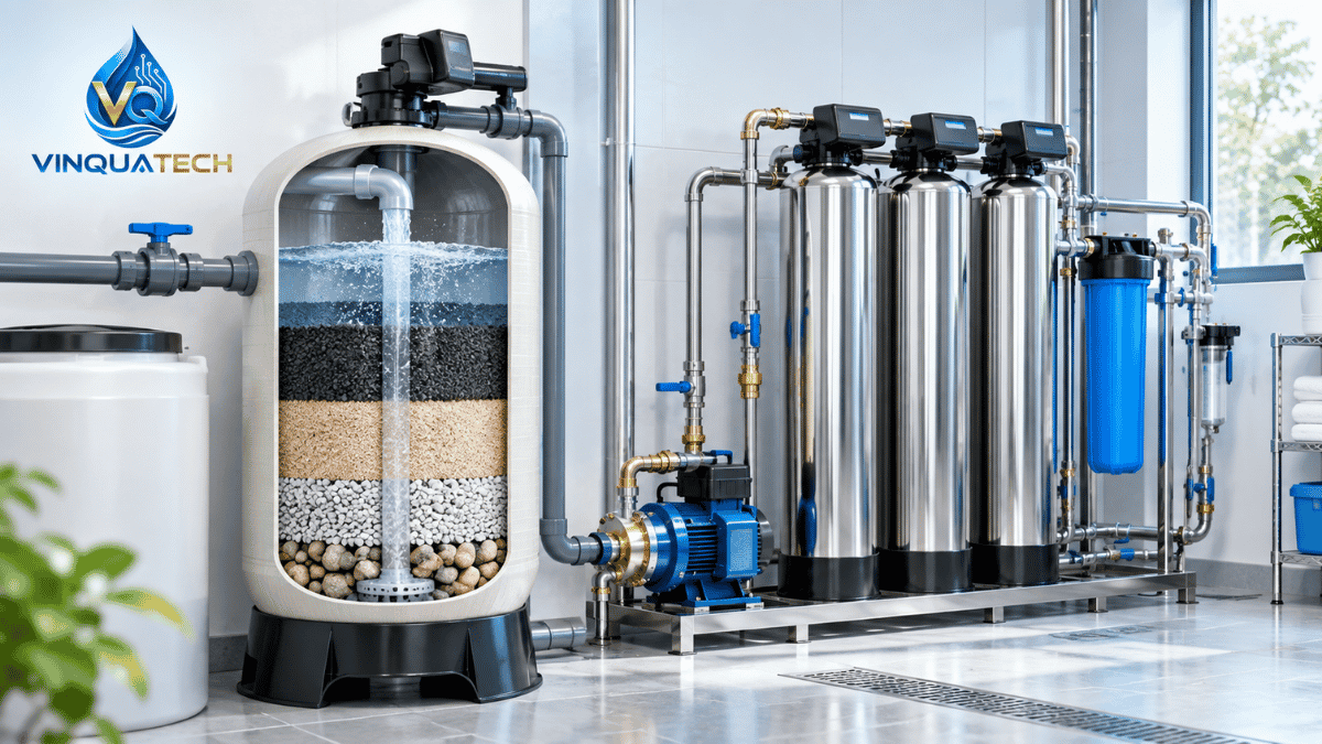 So sánh bể lọc nước phèn truyền thống và hệ cột lọc đầu nguồn