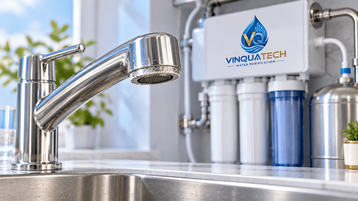 Sơ đồ xử lý nước cứng kết hợp công đoạn làm mềm và UF