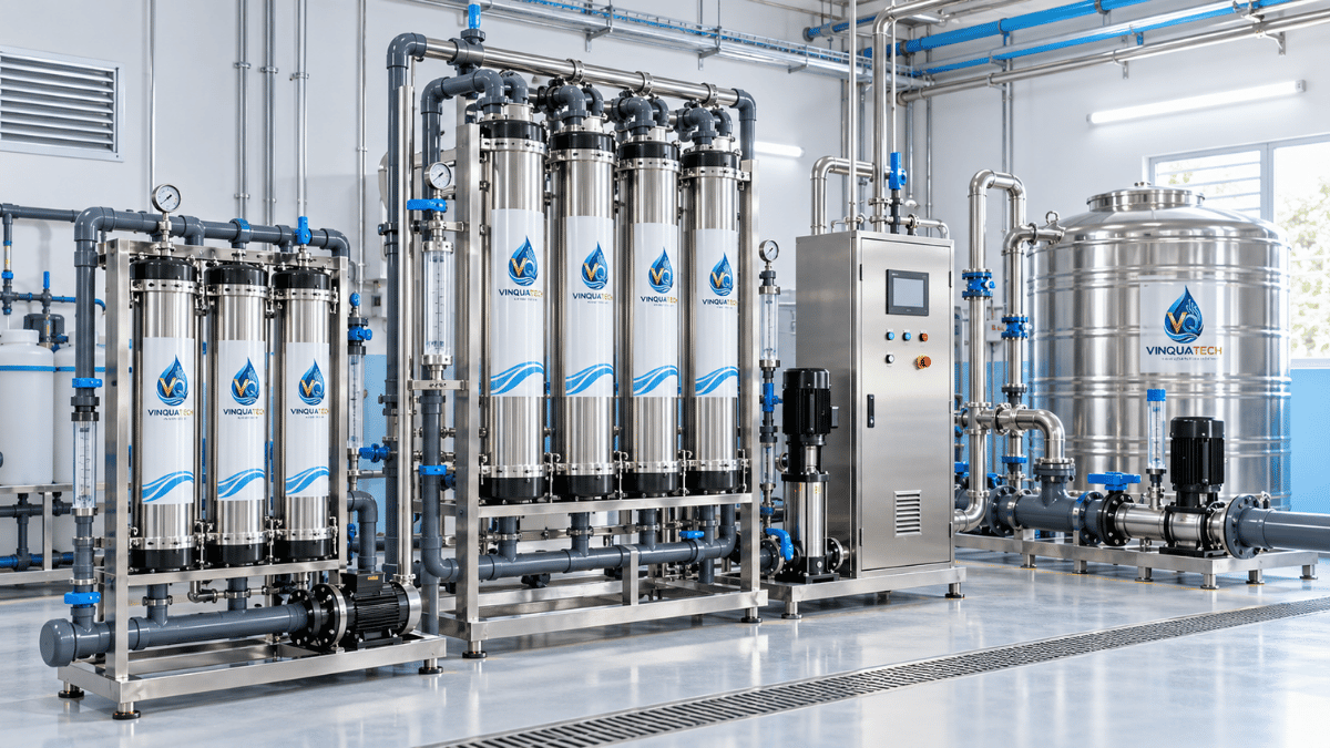 Các bộ lọc UF với nhiều dải công suất trong hệ thống xử lý nước