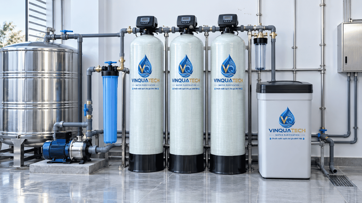 Hệ thống xử lý nước nhiều cột cho nguồn có mangan và sắt