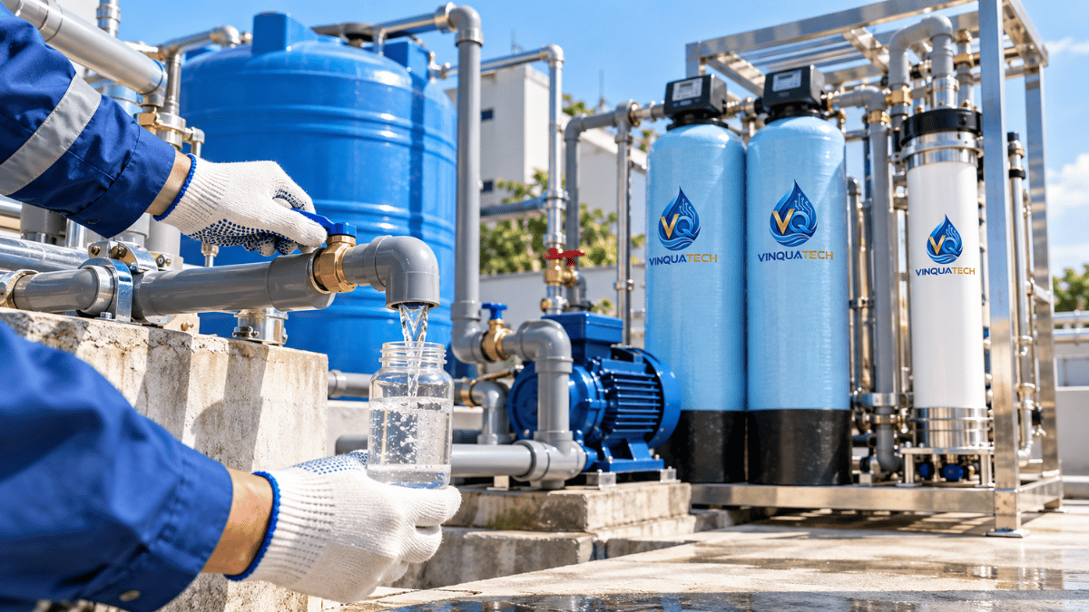 Lấy mẫu nước trước khi thiết kế hệ thống lọc