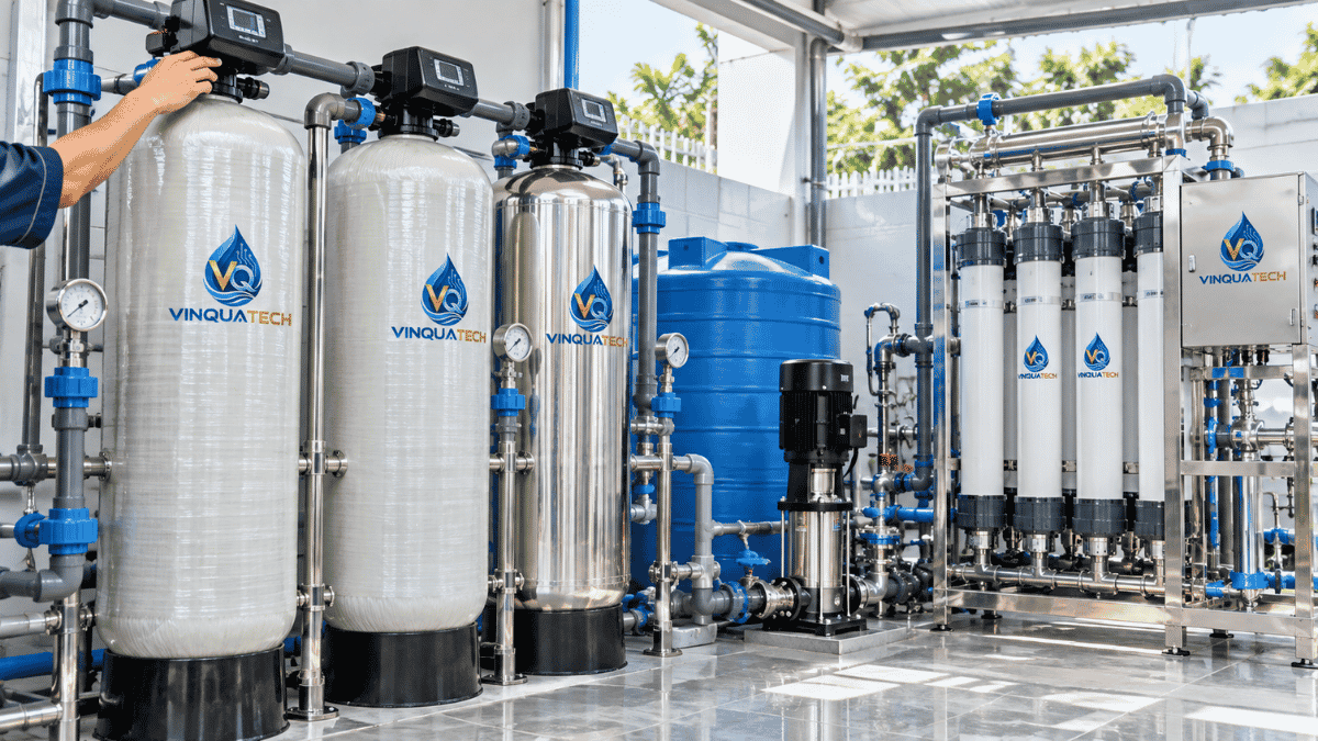 Kiểm tra vật liệu trong hệ thống lọc nước đầu nguồn