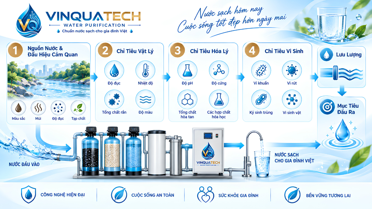 Quy trình từ kết quả kiểm tra nước đến lựa chọn cấu hình hệ lọc