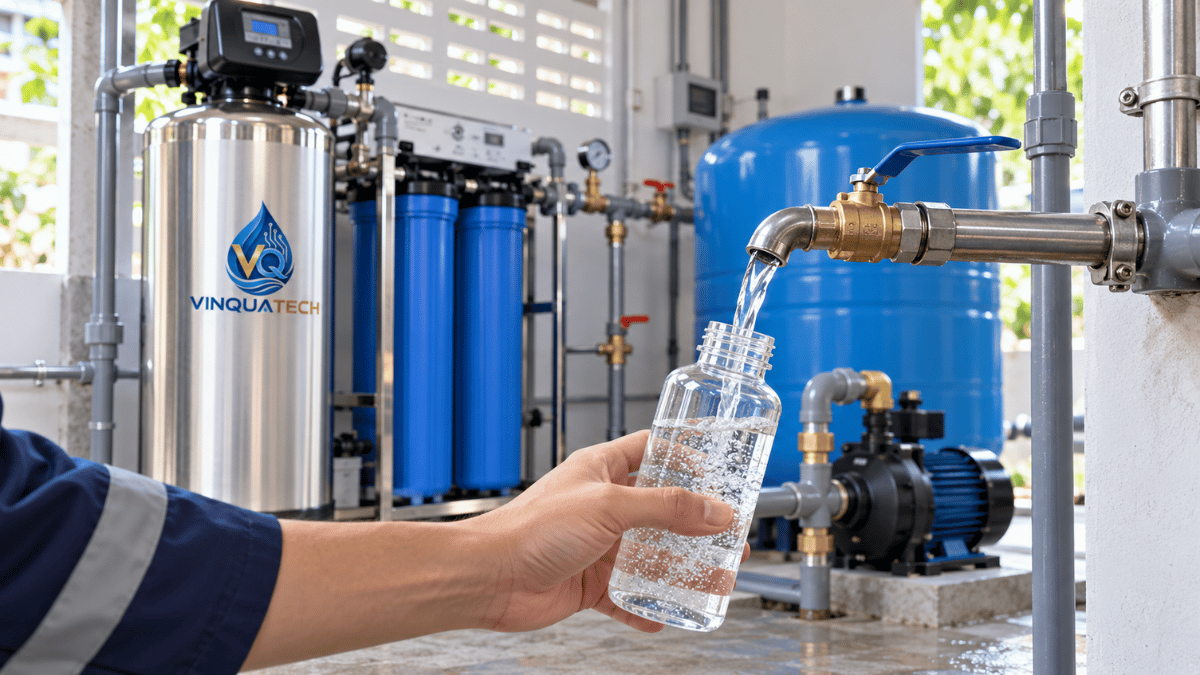 Lấy mẫu nước giếng để xét nghiệm amoni nitrit nitrat