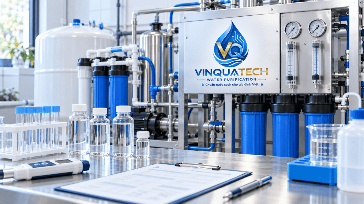 Phiếu xét nghiệm nước với các chỉ số pH độ đục sắt mangan và độ cứng