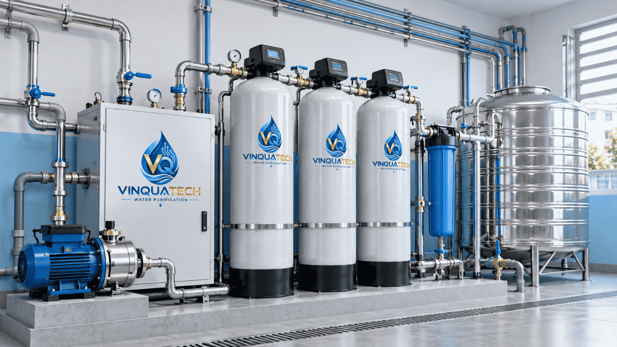 Hệ thống lọc nước đầu nguồn cho khu nhà trọ nhiều phòng