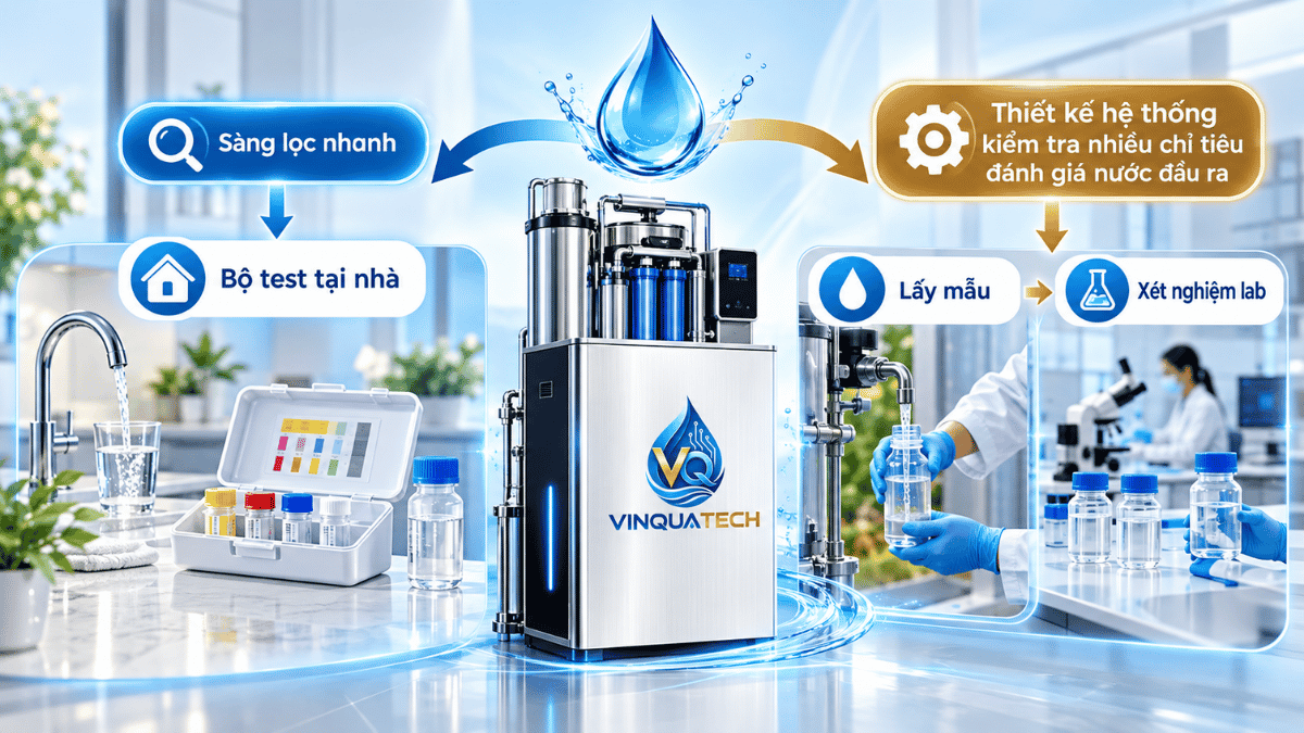 Sơ đồ lựa chọn giữa test nước tại nhà và xét nghiệm phòng lab