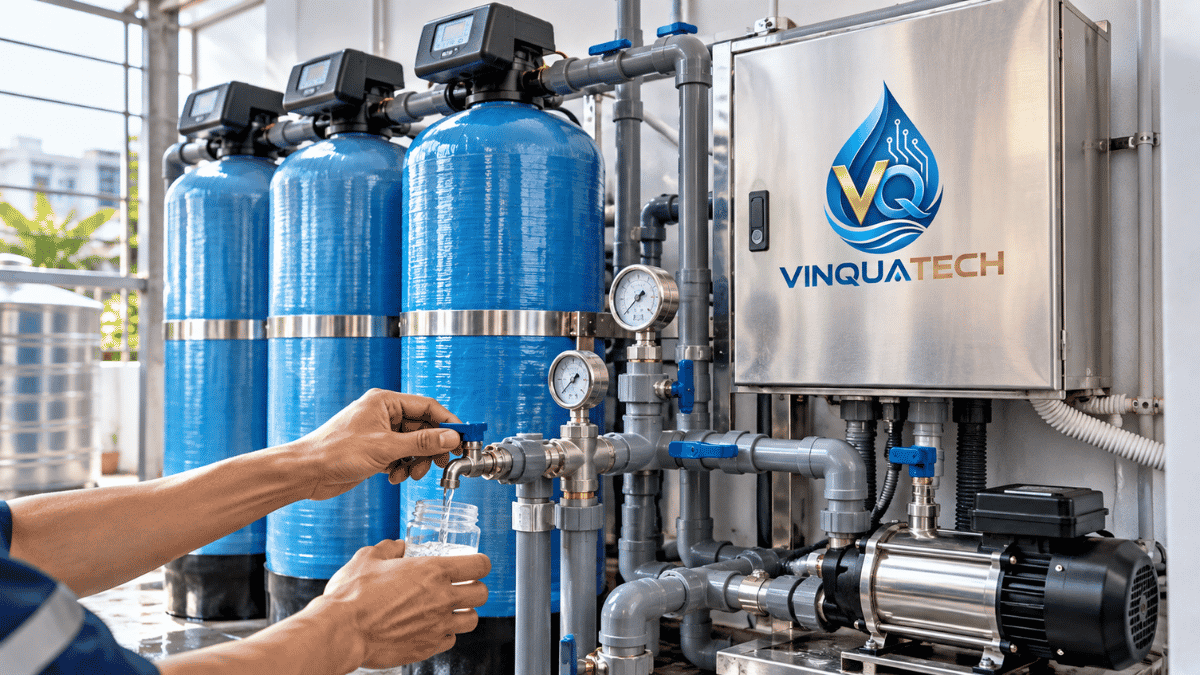 Kiểm tra bồn chứa đường ống và điểm xả cặn của hệ thống nước giếng