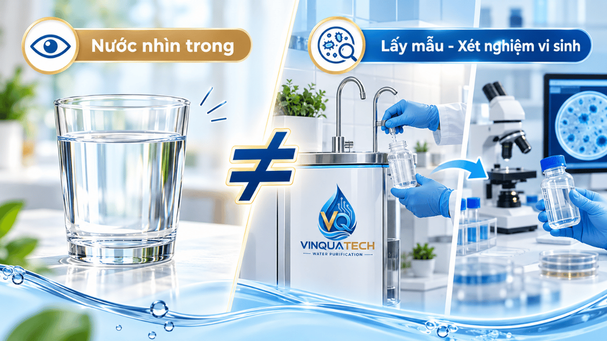 So sánh nước nhìn trong và kiểm tra vi sinh trong phòng xét nghiệm