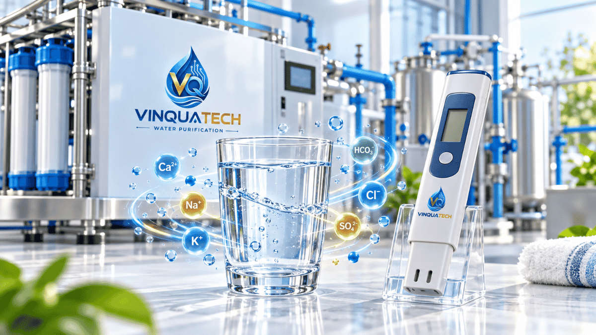 Minh họa các chất hòa tan góp phần tạo nên chỉ số TDS trong nước